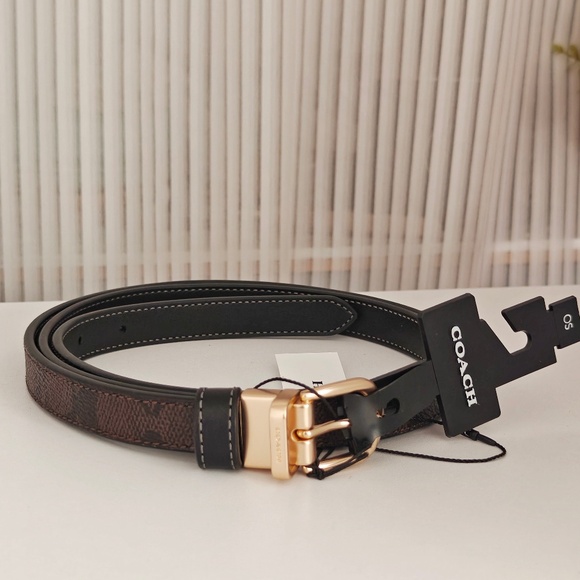 New Coach Classic Buckle Cut To Size Reversible Belt 18 Mm Black/Brown CX058 - Picture 1 of 3